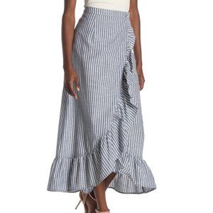 Details about / NWT Charlotte Russe jersey maxi skirt Sz S navy White striped Grey horizontal